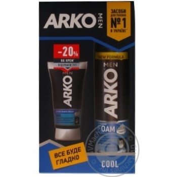 Набір Arko Men Гель д/гоління Cool 200мл+Крем п/гоління 50мл купити, ціни на МегаМаркет - фото 1