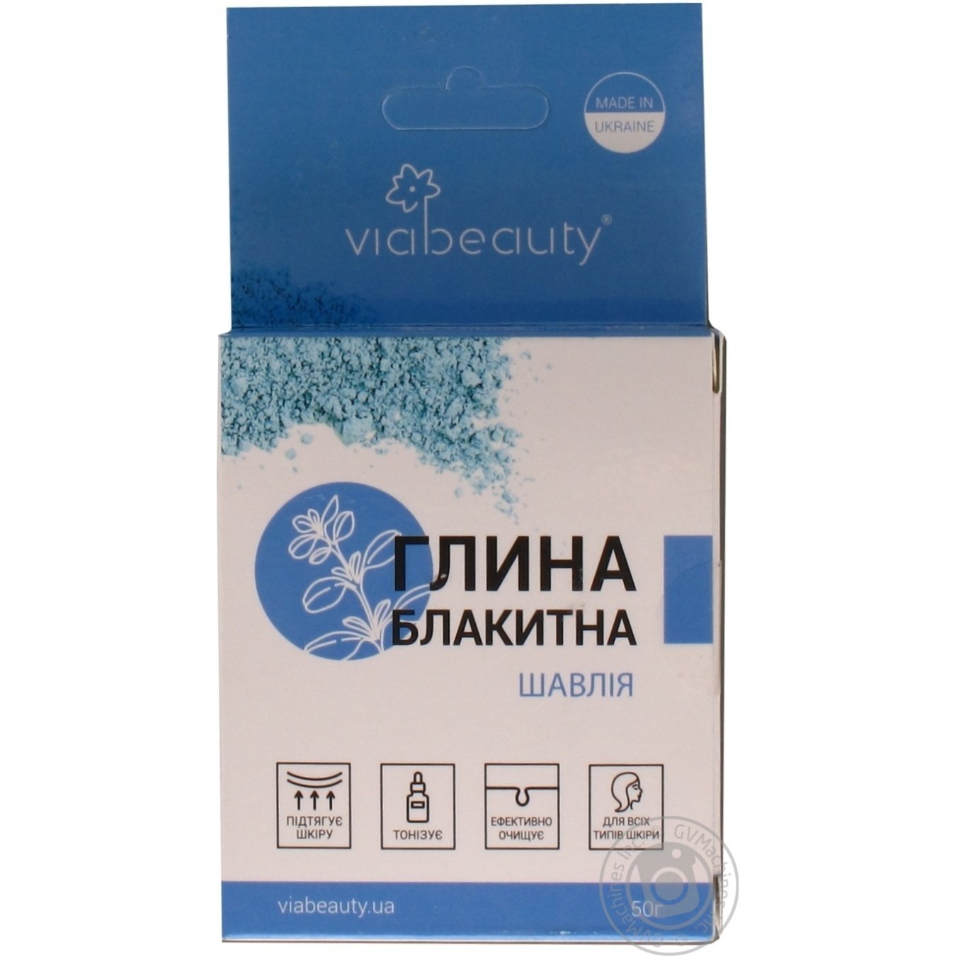 

Глина голубая Viabeauty пшеница и шалфей 50г