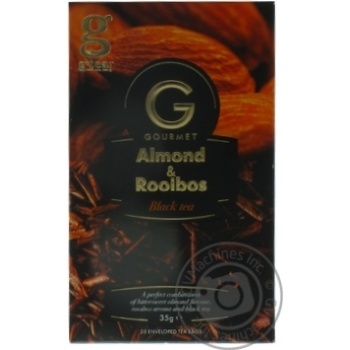 G'tea! Gourmet Black Rooibos Tea with almond  20pcs 1.75g - buy, prices for MegaMarket - photo 1