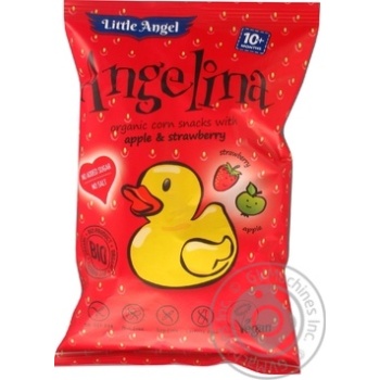 Кукурудзяні снеки Angelina 30 г яблоко-полуниця органічні б/глютену купити, ціни на МегаМаркет - фото 1