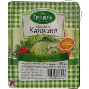 Капуста квашена Грінвіль з журавлиною 500г купити, ціни на МегаМаркет - фото 1