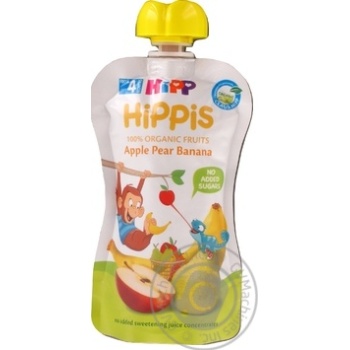 Пюре Hipp Hippis яблуко-груша-банан 100г купити, ціни на МегаМаркет - фото 1