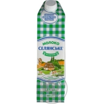 Selyanske Osoblive Ultra Heat-Treated Milk 1,5% 950g - buy, prices for MegaMarket - photo 1