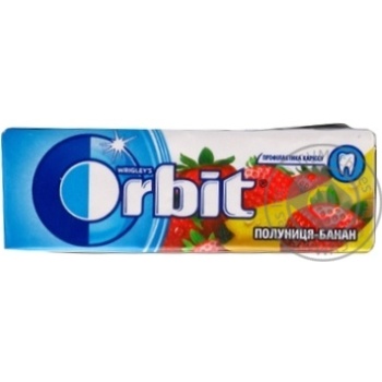 Гумка жувальна Wrigley's Orbit Полуниця-Банан 14г купити, ціни на МегаМаркет - фото 1
