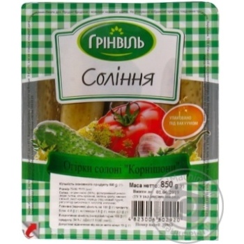 Огірки солоні Грінвіль Корнішони 500г купити, ціни на МегаМаркет - фото 1