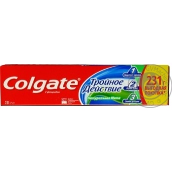 Зубная паста Colgate Тройное Действие Натуральная мята 150мл купить, цены на МегаМаркет - фото 1