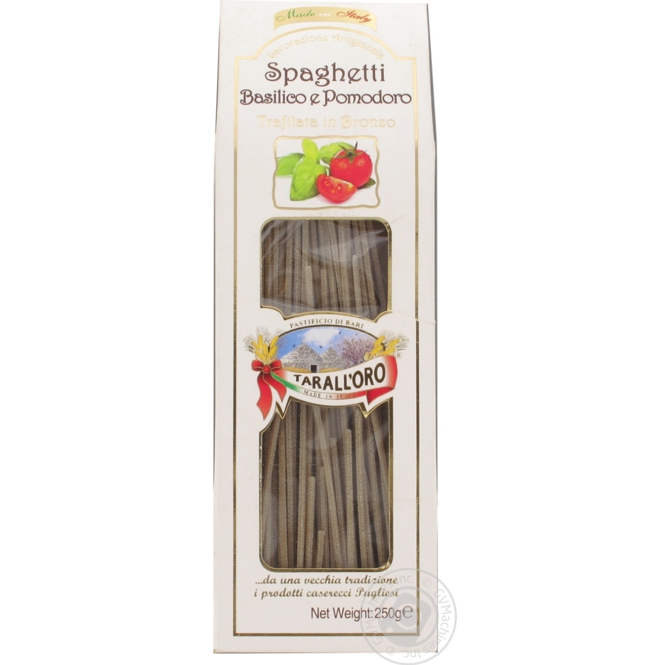 

Макароны Tarall`oro Spaghetti базилик и томаты 250г