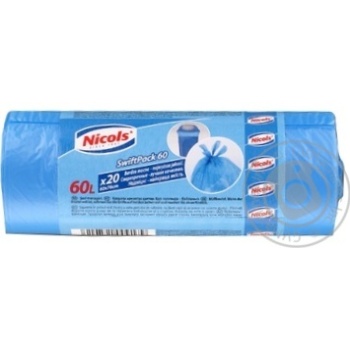 garbage bags nichols blue 20pcs 60000мл Poland