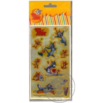 Наліпки полімерні пласкі Maxi Tom and Jerry 10*18см TJ02261 - купить, цены на - фото 4