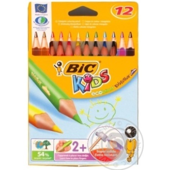 Олівці кольорові Bic Kids evolution трикутні 12шт купити, ціни на МегаМаркет - фото 1