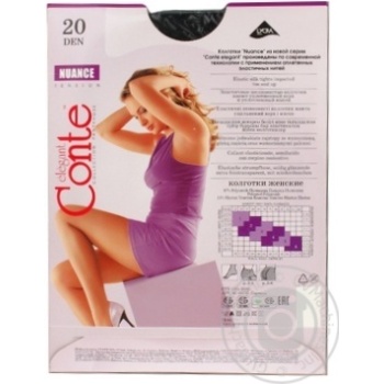 Tights Conte Nuance nero polyamide for women 20den 5size - buy, prices for MegaMarket - photo 2