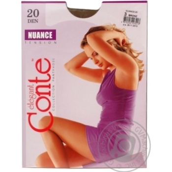 Tights Conte Nuance bronze polyamide for women 20den 3size - buy, prices for MegaMarket - photo 1