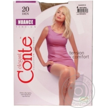 Tights Conte natural polyamide for women 20den 4size - buy, prices for MegaMarket - photo 1