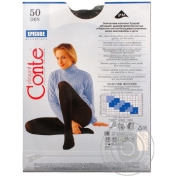 Tights Conte grafit polyamide for women 50den 4size - buy, prices for MegaMarket - photo 2