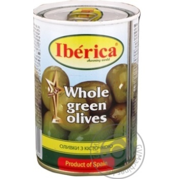 Оливки зеленые Iberica с косточкой 420г купить, цены на МегаМаркет - фото 2