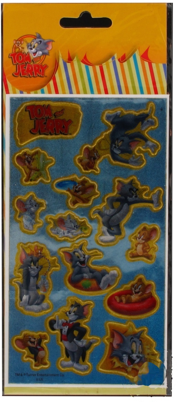 

Наклейки Tom and Jerry полимерные плоские 10х18см