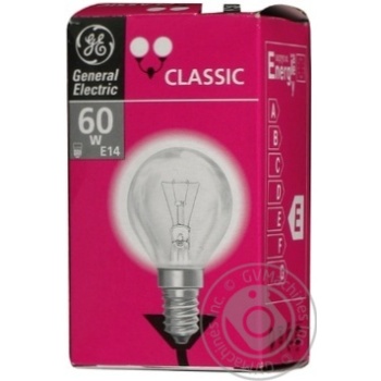 Лампа General Electric Classic 60W E14 прозора - купити, ціни на МегаМаркет - фото 1