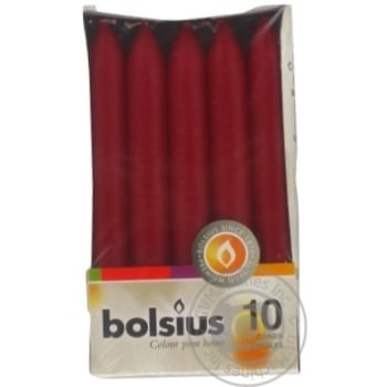 Bolsius Bordeaux Table Candle 10pcs - buy, prices for COSMOS - photo 1