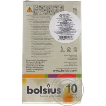 Bolsius Bordeaux Table Candle 10pcs - buy, prices for COSMOS - photo 2