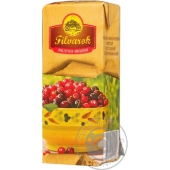 Сік Filvarok Яблуко-вишня 0,2л х27 купити, ціни на МегаМаркет - фото 1