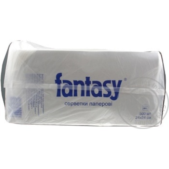 Серветки Fantasy столові білі 500шт. купить, цены на МегаМаркет - фото 2