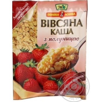 Каша Большая Ложка овсяная с клубникой и сливками 41г Украина купить, цены на МегаМаркет - фото 1