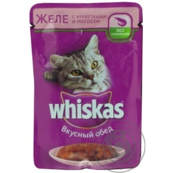 Консерва для котів Whiskas Желе Лосось,Креветки 100г - купити, ціни на - фото 5