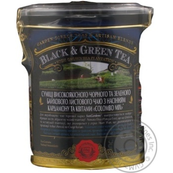 Green and black pekoe tea Sun Gardens Colombo Mix with cardamom seeds and Colombo flowers 100g can Ukraine - buy, prices for NOVUS - photo 3