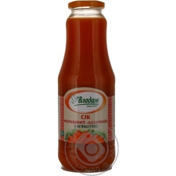 Sterilized juice with pulp Vladam Amber carrots glass bottle 1000ml Ukraine - buy, prices for - photo 9