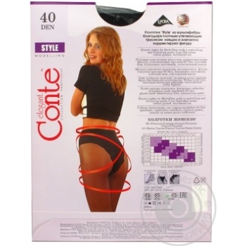 Conte Style Female Black Tights 40 Den Size 3 - buy, prices for Vostorg - photo 2