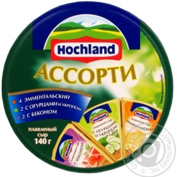 Сир Хохланд Асорті  плавлений 55% 140г Росія - купити, ціни на NOVUS - фото 4