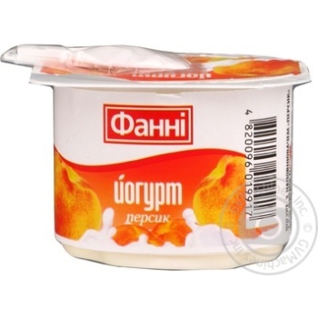 Yogurt Fanni peach 1.5% 120g plastic cup Ukraine