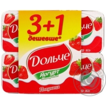 Yogurt Dolce strawberry 3.2% 120x4 Ukraine