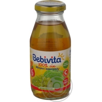 Sugar-free low-allergenic juice Bebivita apple and grapes enriched with vitamin C for children from 6+ months glass bottle 200ml Russia - buy, prices for - photo 7