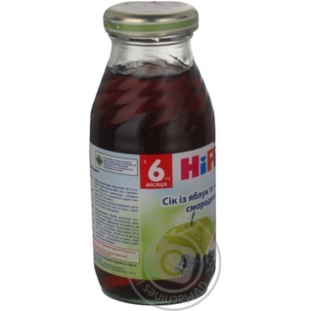 Sugar-free juice Hipp apple and blackcurrant for 6+ months babies glass bottle 200ml Hungary - buy, prices for NOVUS - photo 3