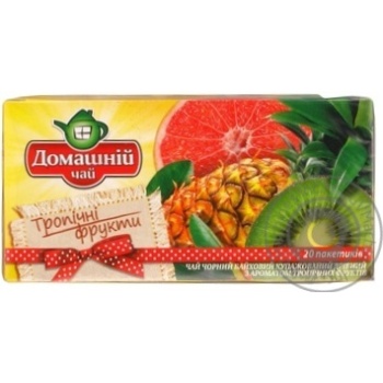 Tea Domashniy chai Homemade style tropical fruit black packed 20pcs 30g cardboard packaging - buy, prices for MegaMarket - photo 4