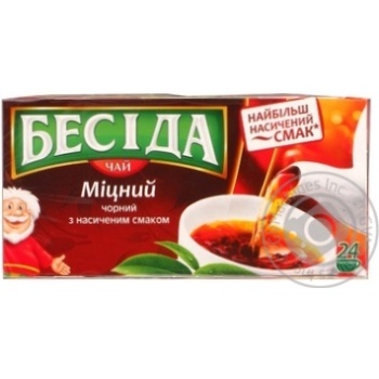 Black pekoe tea Besida Strong teabags 24x1.8g Russia - buy, prices for NOVUS - photo 1