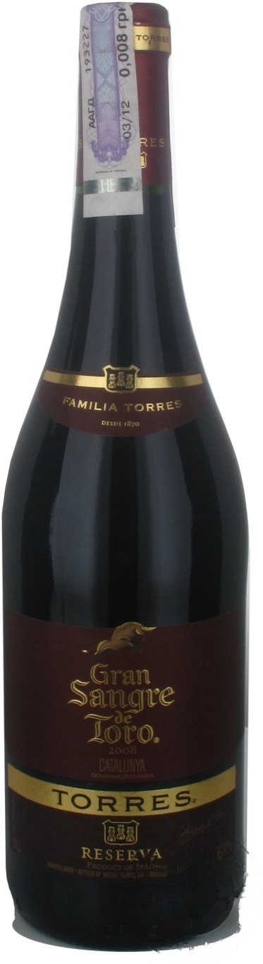 

Вино Torres Gran Sangre de Toro Reserva красное сухое 14% 0.75л