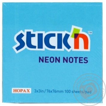 Блок паперу з липким шаром Hopax Neon 100арк. 76х76 21209 купить, цены на МегаМаркет - фото 1