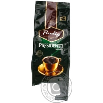 Natural roasted coffee beans Paulig President 250g Russia - buy, prices for NOVUS - photo 1