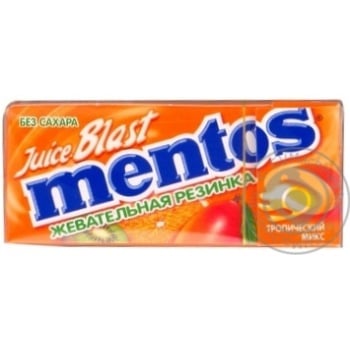 Жувальна гумка Mentos Juice Blast Тропічний мікс 15г купити, ціни на МегаМаркет - фото 5