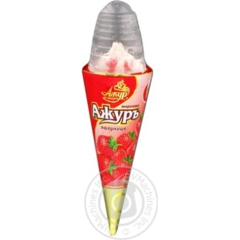 Ice-cream Azhur Ajur strawberries with cream with filler 140g packaged Ukraine - buy, prices for MegaMarket - photo 3