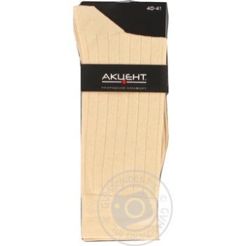 Accent Light Beige Men's Socks 25s - buy, prices for Vostorg - photo 1