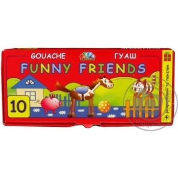 Фарби гуаш Funny Friends 10 кол. х12 купить, цены на МегаМаркет - фото 1