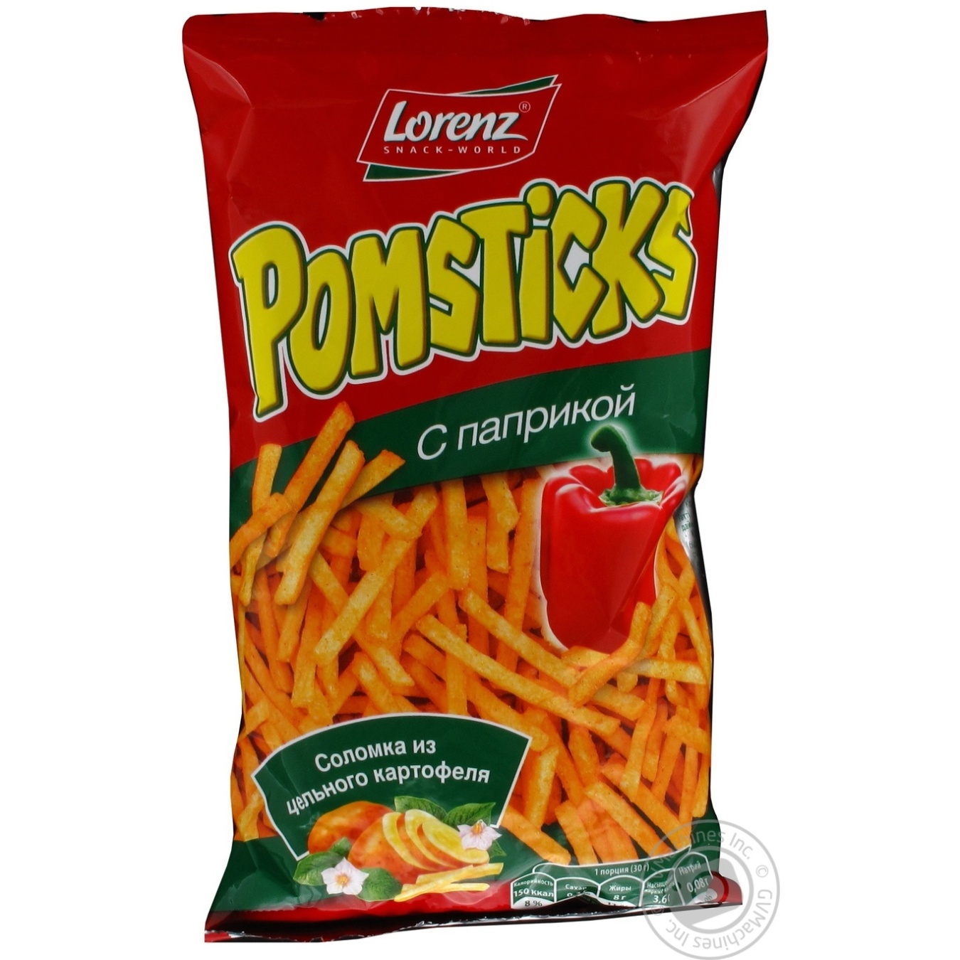Potato chips Lorenz Pomsticks with paprika 100g Germany → Snacks