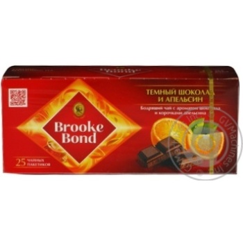 Black tea Brooke Bond with chocolate flavor and orange peel 25х1.5g teabags Russia - buy, prices for NOVUS - photo 2