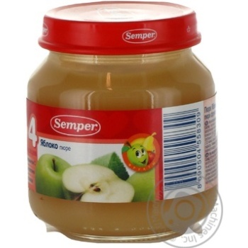 Puree Semper Apple gluten and sugar free with vitamin C for 4+ month old babies glass jar 125g Turkey - buy, prices for - photo 2