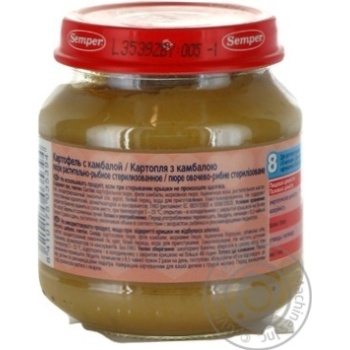 Puree Semper Potatoes with flounder without starch and salt for 8+ month old babies glass jar 125g Spain - buy, prices for - photo 4