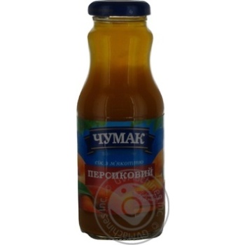 Pasteurized homogenized juice Chumak peach glass bottle 250ml Ukraine - buy, prices for NOVUS - photo 1