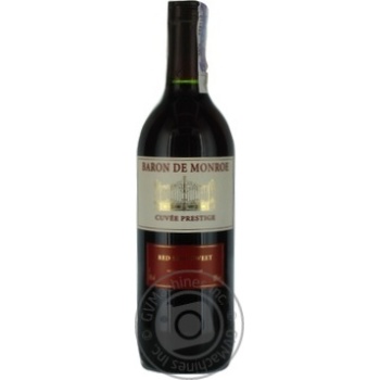 Wine cinsaut Baron de monroe red semisweet 11% 750ml glass bottle France - buy, prices for MegaMarket - photo 2